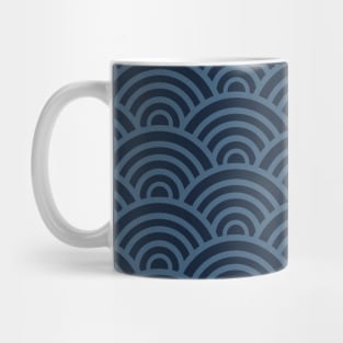 Seikaiha Blue Japanese waves style Mug